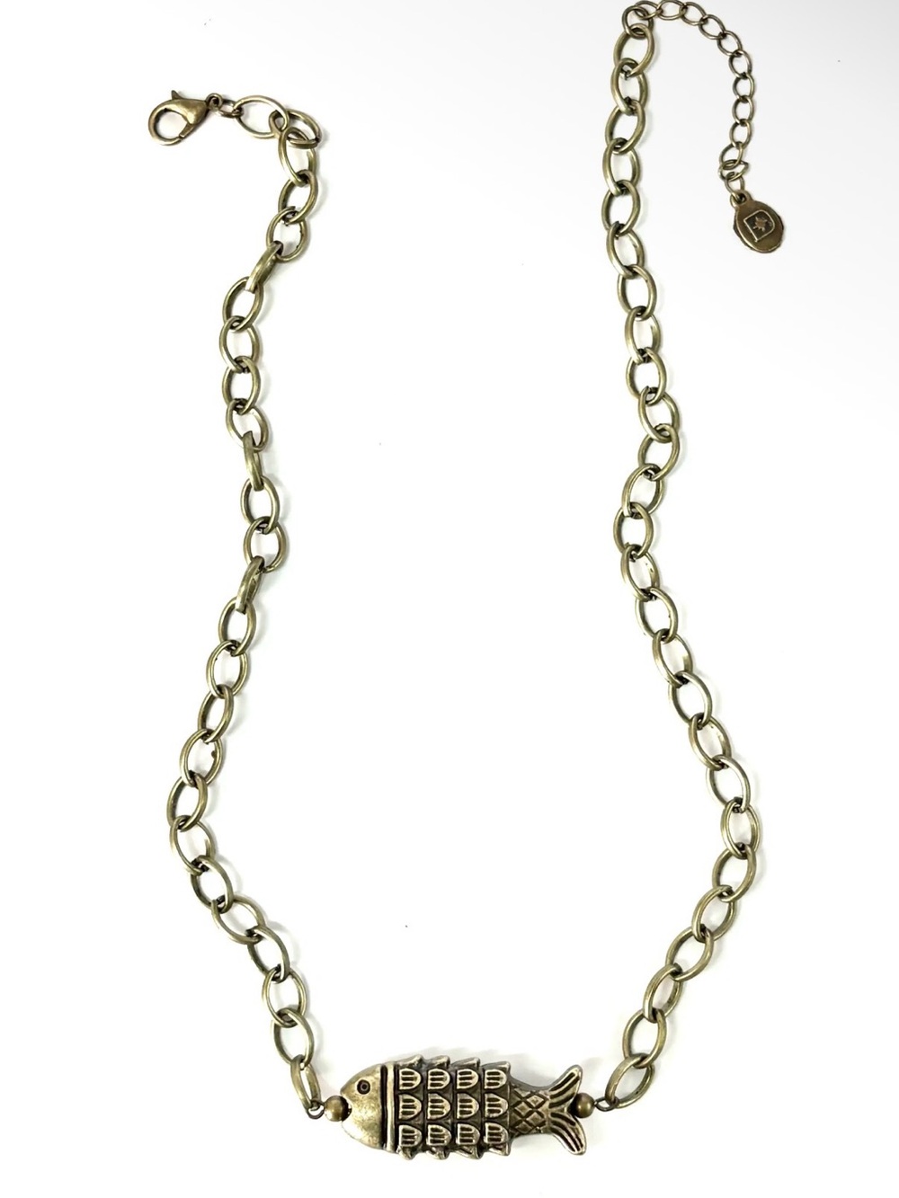 Pisces Horizontal Vintage-Inspired Fish Link Necklace